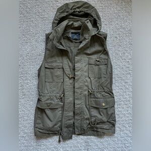 Green vest with hood